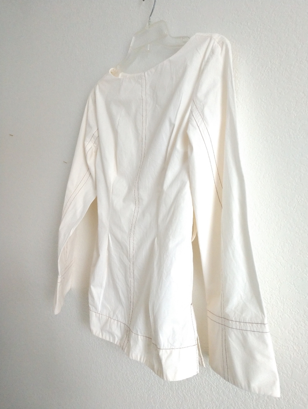 Topshop Cream White Tunic Top Fitted Peasant Size 0 Chest 28" - Picture 8 of 9